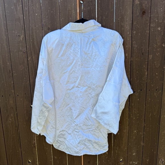 Vintage Hot Stuff Glitter Floral Oversized Blouse w/ Shoulder Pads - Picture 4 of 8